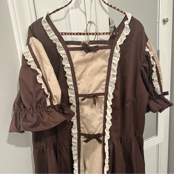 Vintage square dancing dress brown bow - Picture 3 of 5